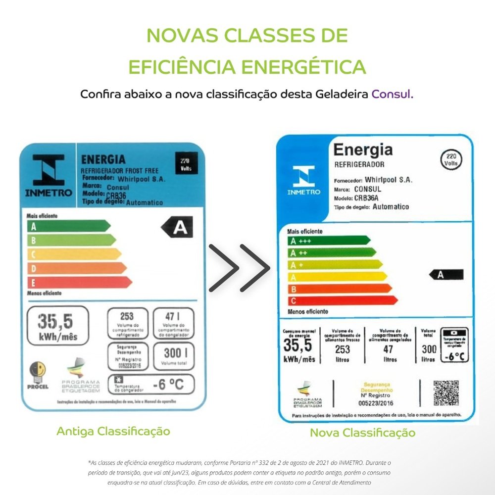 Geladeira Consul 300 Litros Frost Free Com Freezer Supercapacidade Branca CRB36AB - 220V