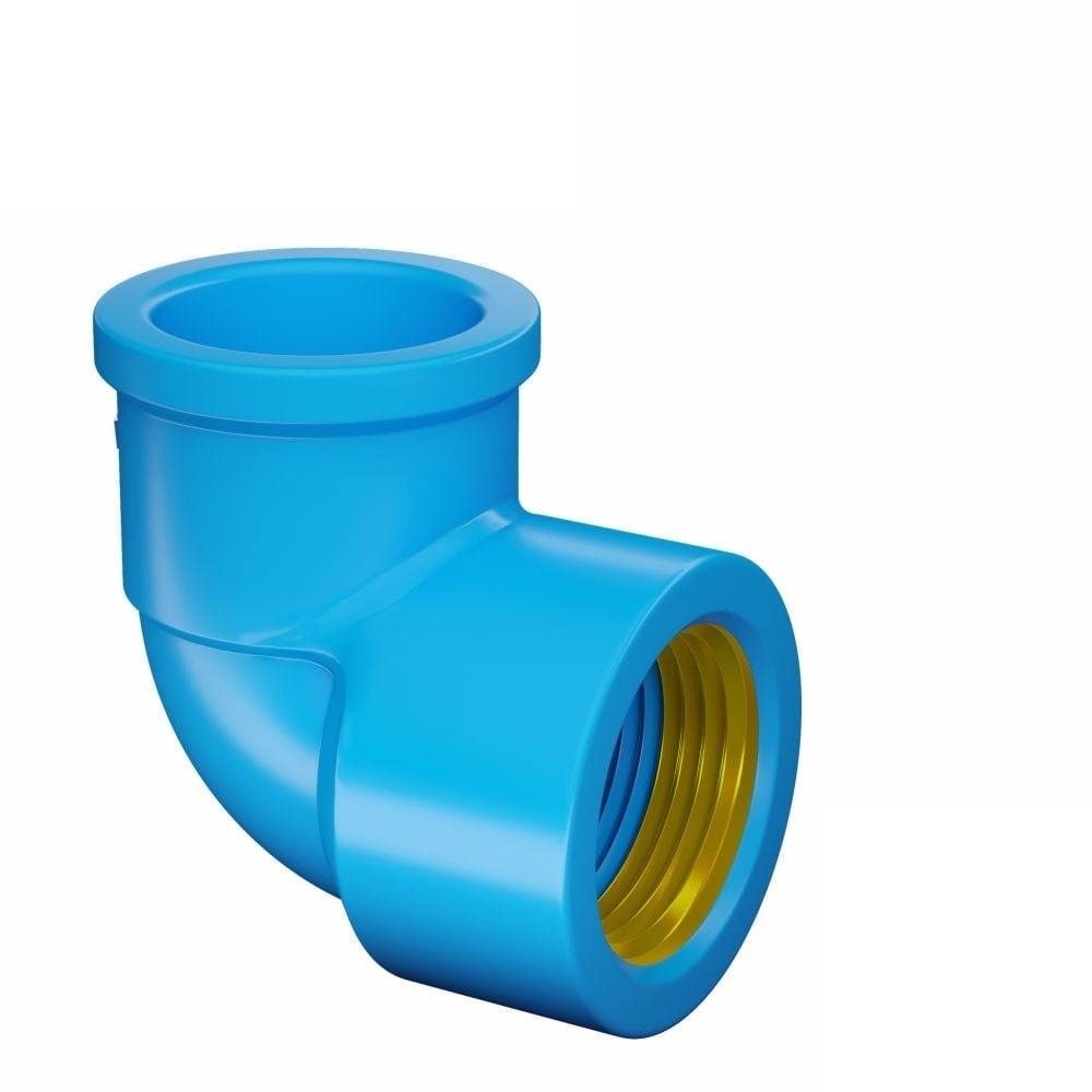 Joelho Soldável 90 Fortlev Com Bucha Latão Azul 25x1/2 20x1
