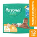 Fralda Descartável Personal Soft & Protect Jumbinho Tamanho P - 12 Pacotes com 18 Fraldas - Total 216 Tiras