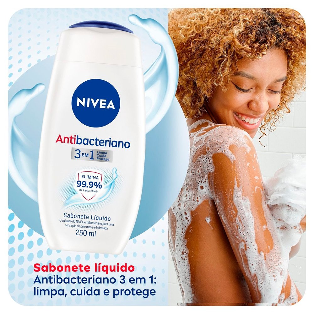 Sabonete Líquido Nivea Antibacteriano 3 em 1 250ml