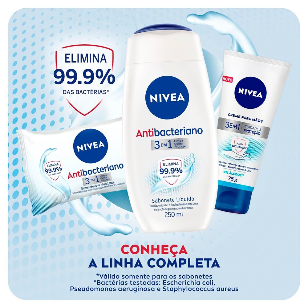 Sabonete Líquido Nivea Antibacteriano 3 em 1 250ml