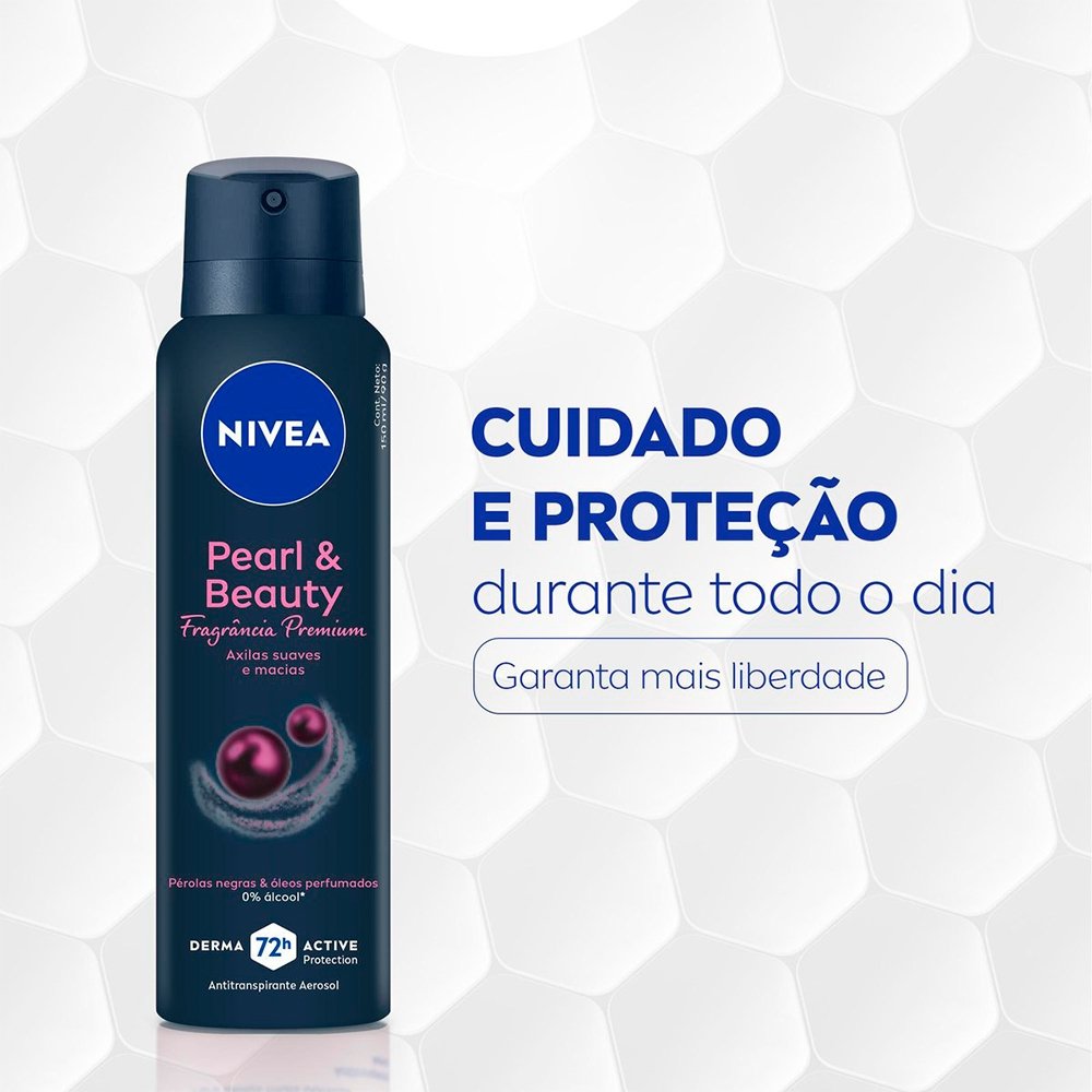 Desodorante Aerossol Nivea Feminino Black & Pearl Fragrância Premium - 150ml