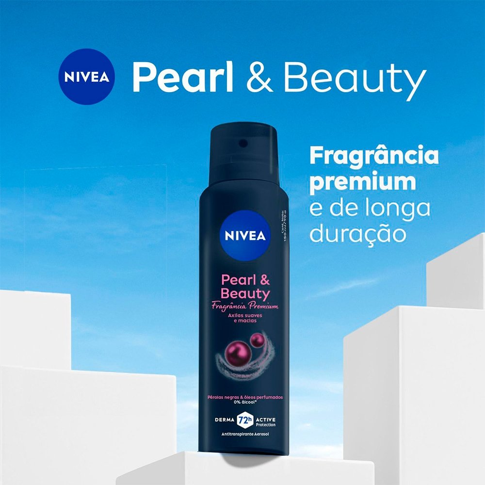 Desodorante Aerossol Nivea Feminino Black & Pearl Fragrância Premium - 150ml