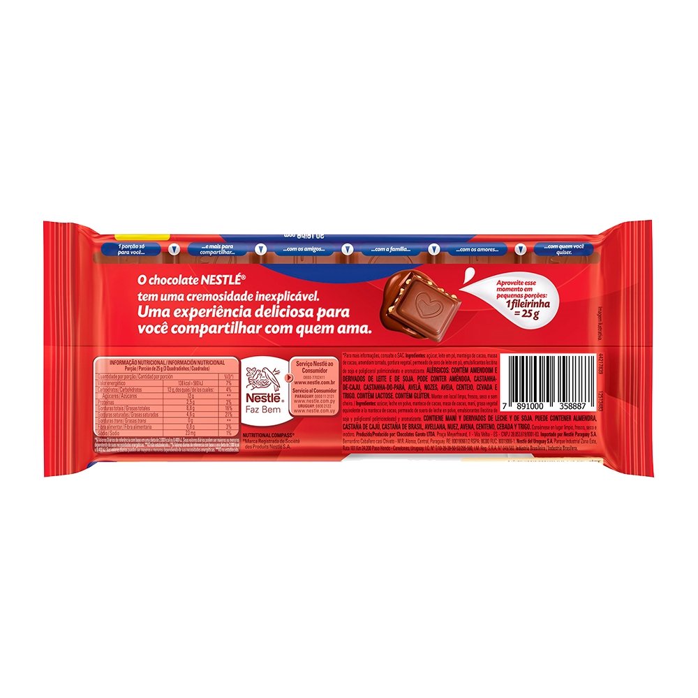 Chocolate Nestlé Classic Amendoim 150g - Embalagem com 22 Unidades