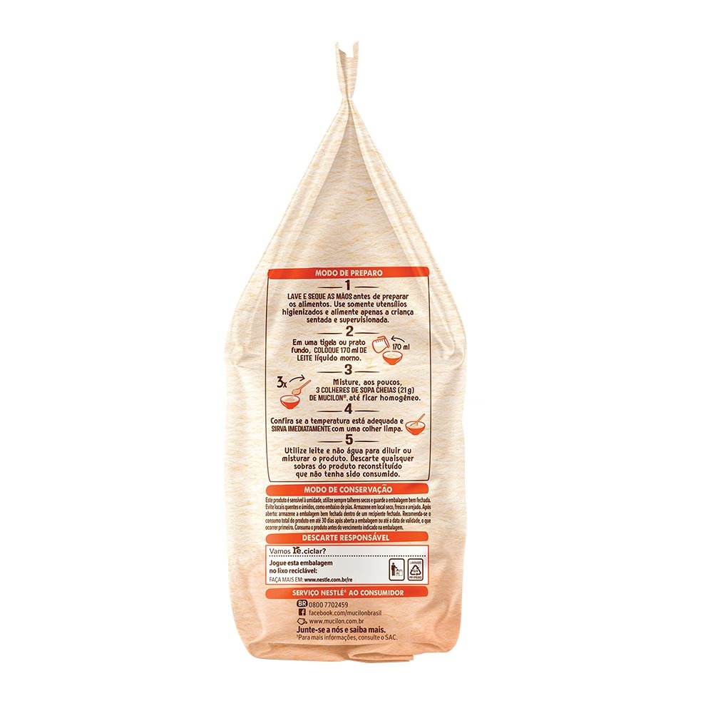Cereal Infantil Mucilon de Cereais 360g - Embalagem com 9 Unidades