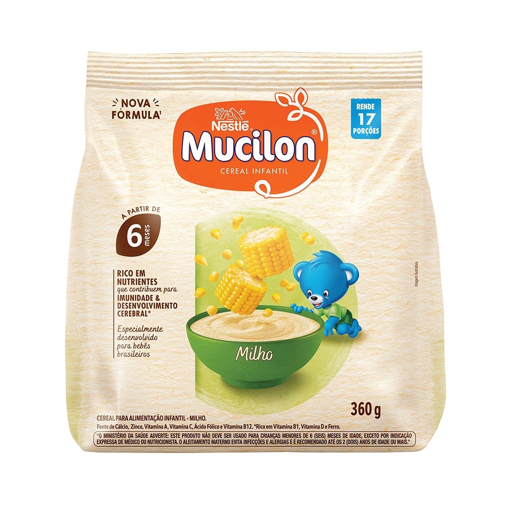 Cereal Infantil Mucilon de Milho 360g - Embalagem com 9 Unidades