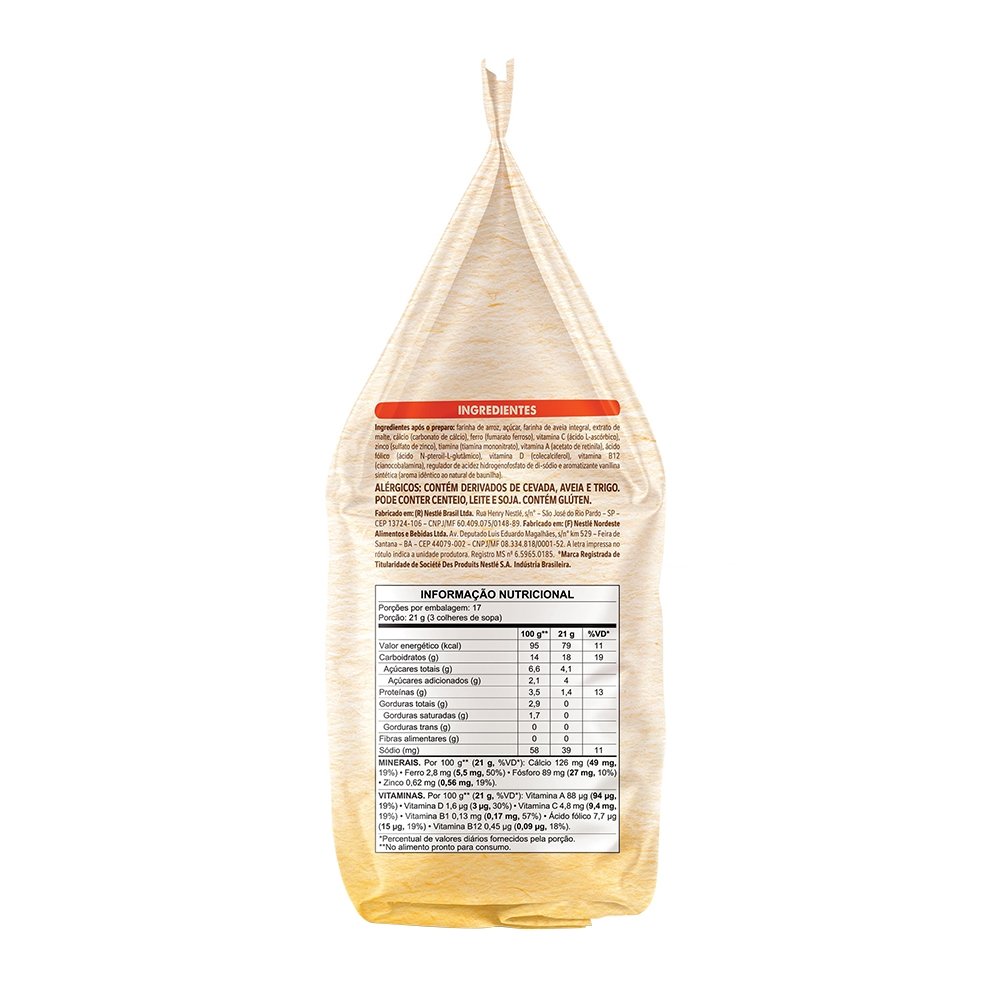 Cereal Infantil Mucilon de Arroz e Aveia 360g Embalagem com 9 Unidades