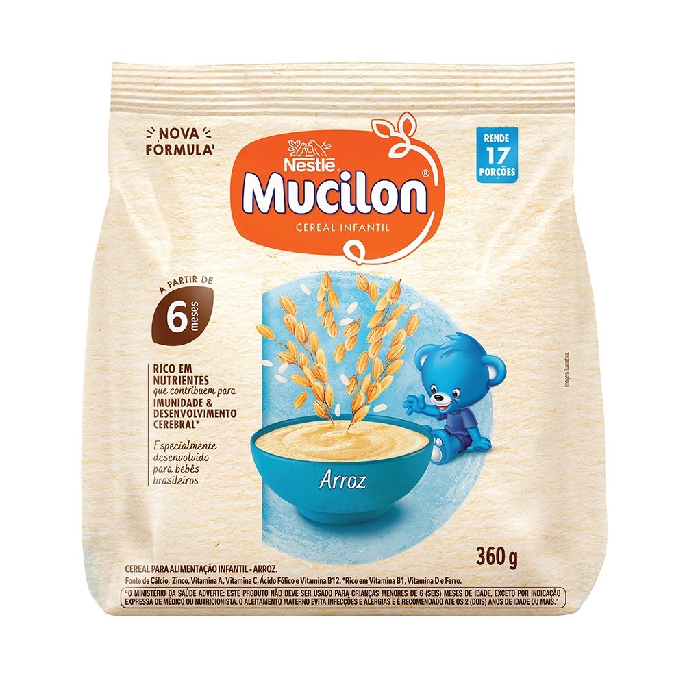 Cereal Infantil Mucilon de Arroz 360g - Embalagem com 9 Unidades
