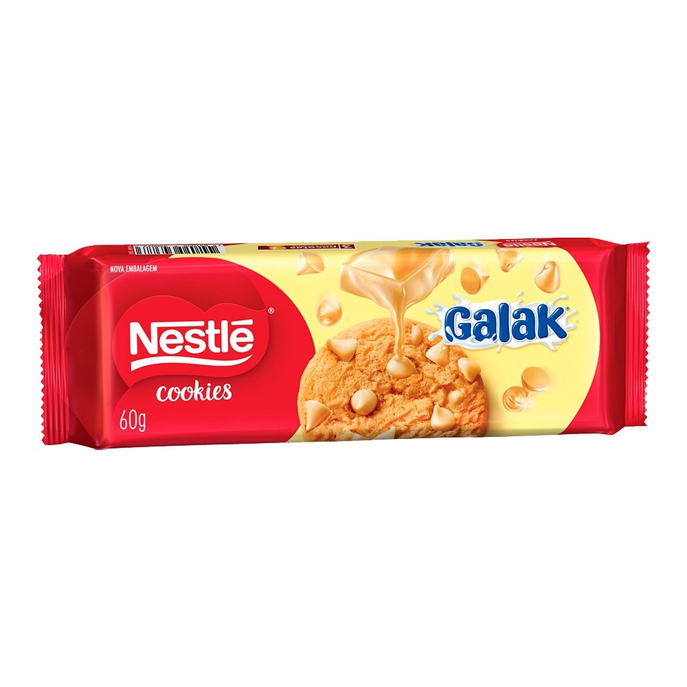 Biscoito Cookie Galak Branco com Gotas 60g - Embalagem com 52 Unidades