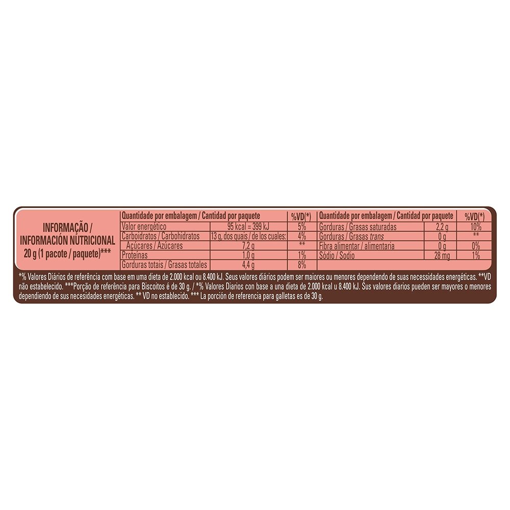 Cookie Alpino Gotas De Chocolate 60g - Embalagem com 52 Unidades