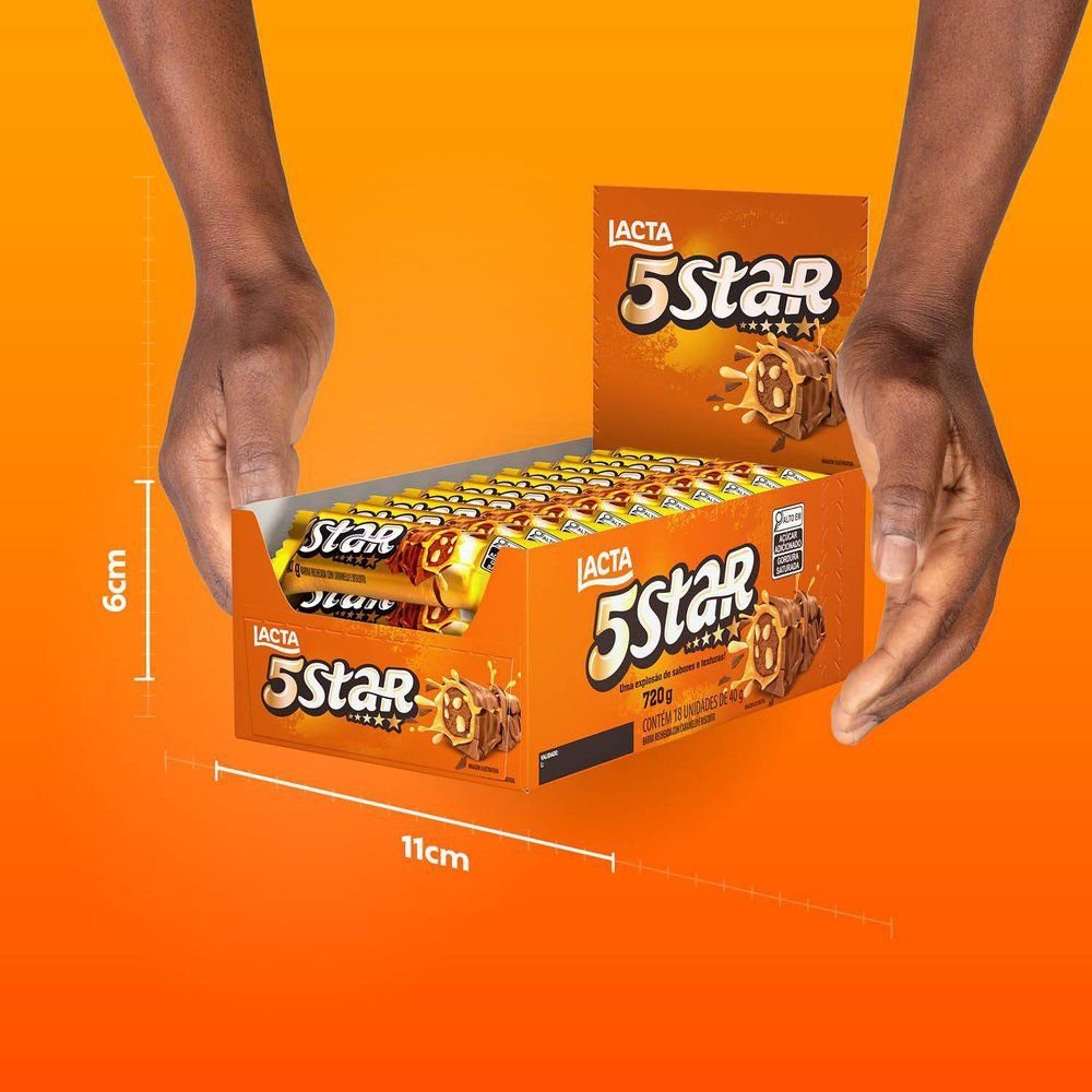 Chocolate 5 Star 40g - Display com 18 Unidades
