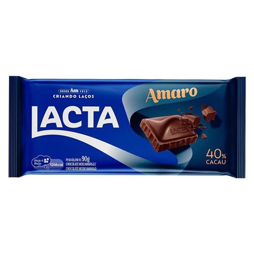 Chocolate Lacta Amaro 90g - Embalagem com 17 Unidades