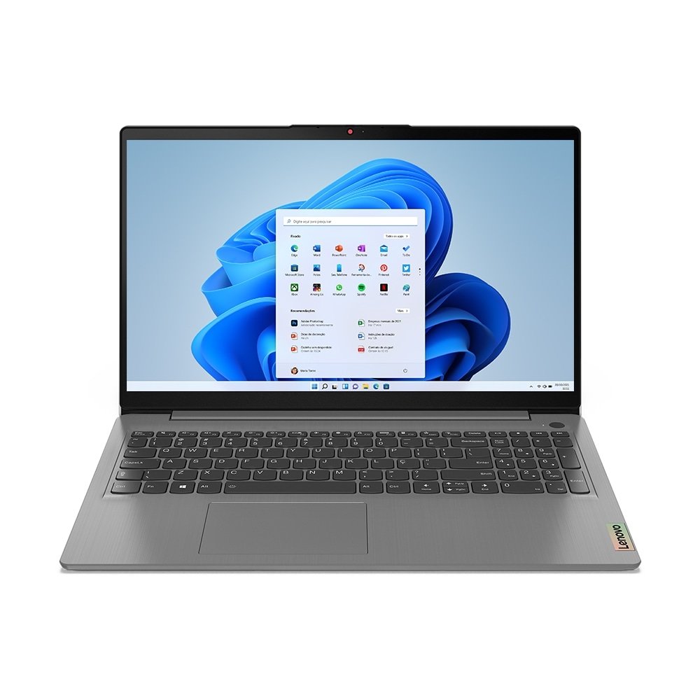 Notebook Lenovo IdeaPad 3i 82MD0007BR, Tela de 15.6" | Intel Core i5, Windows 11, SSD 256GB, 8GB RAM, Cinza