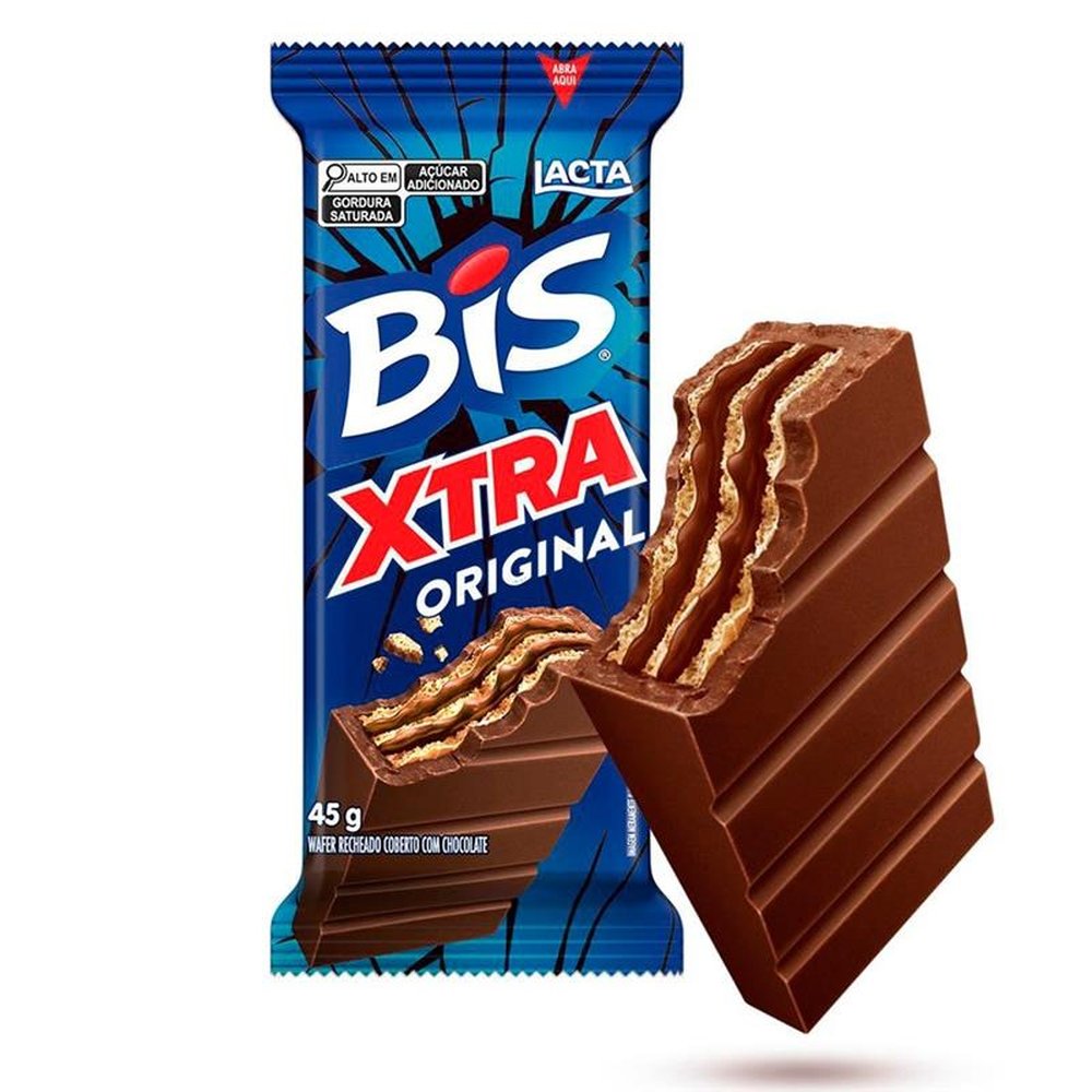 Chocolate Bis Xtra ao Leite 45g - Embalagem com 15 Unidades