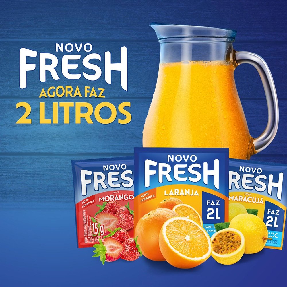 Refresco em Pó Fresh Abacaxi 15g Display com 15 Unidades