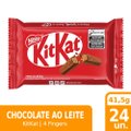 Chocolate Kitkat 4 Fingers Ao Leite 41,5g - Embalagem com 24 Unidades