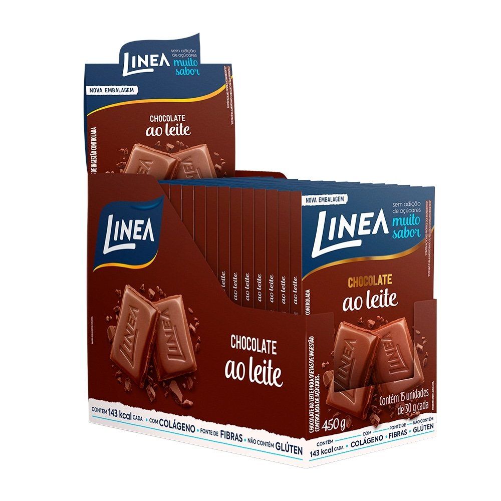 Chocolate Linea ao Leite Diet 30g Emblagem com 15 Unidades