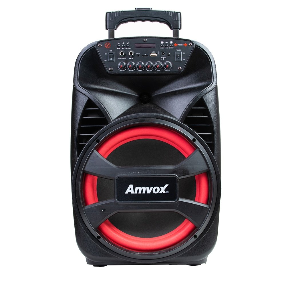 Caixa de Som Amplificada Amvox Viper II - USB/Bluetooth/Bateria, 480W, Bivolt