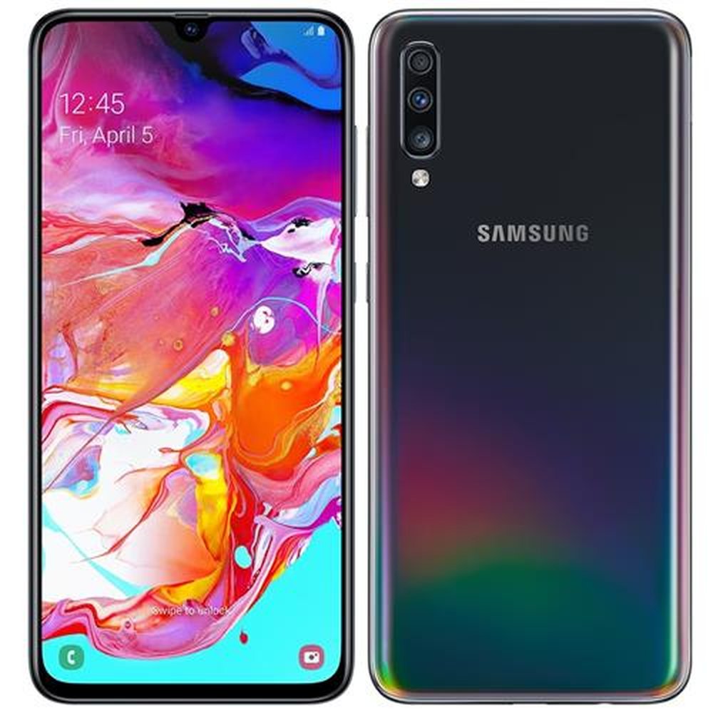 Smartphone Samsung Galaxy A70, Dual Chip, Preto, Tela 6.7", 4G+WiFi+NFC, Android,Câm tripla 32MP+5MP+8MP/frontal 32MP,128GB