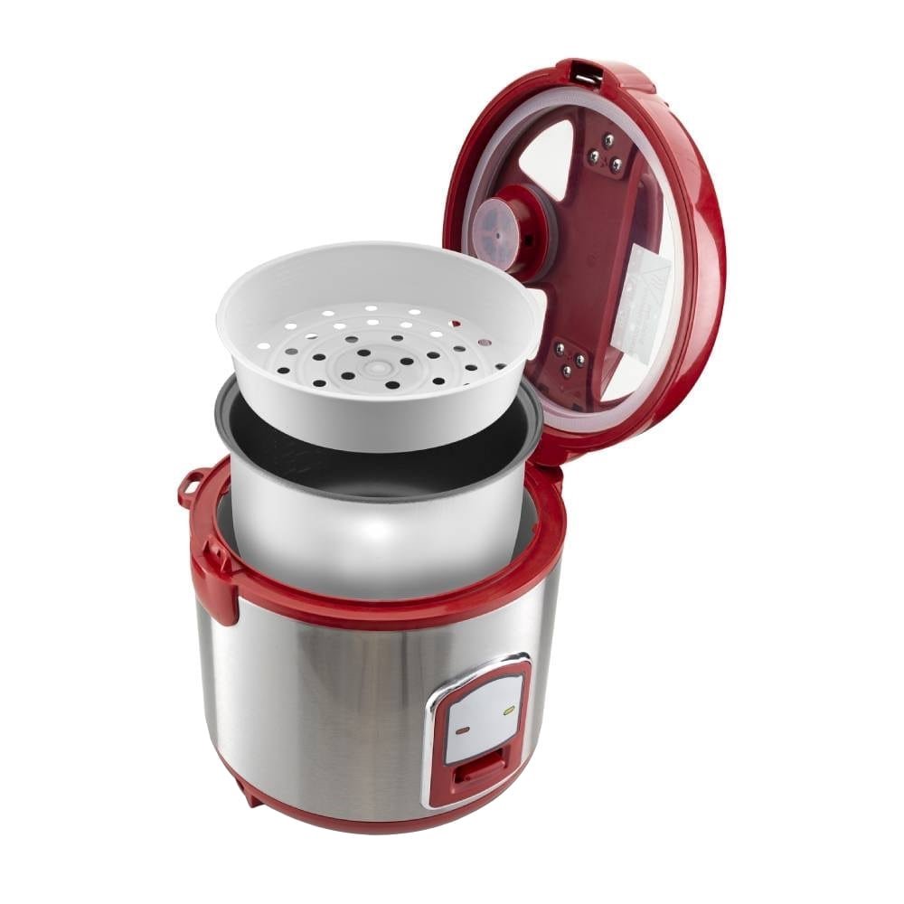 Panela Elétrica Britânia BPA12V, Capacidade de 12 Xícaras, Vermelho/Inox, 110V