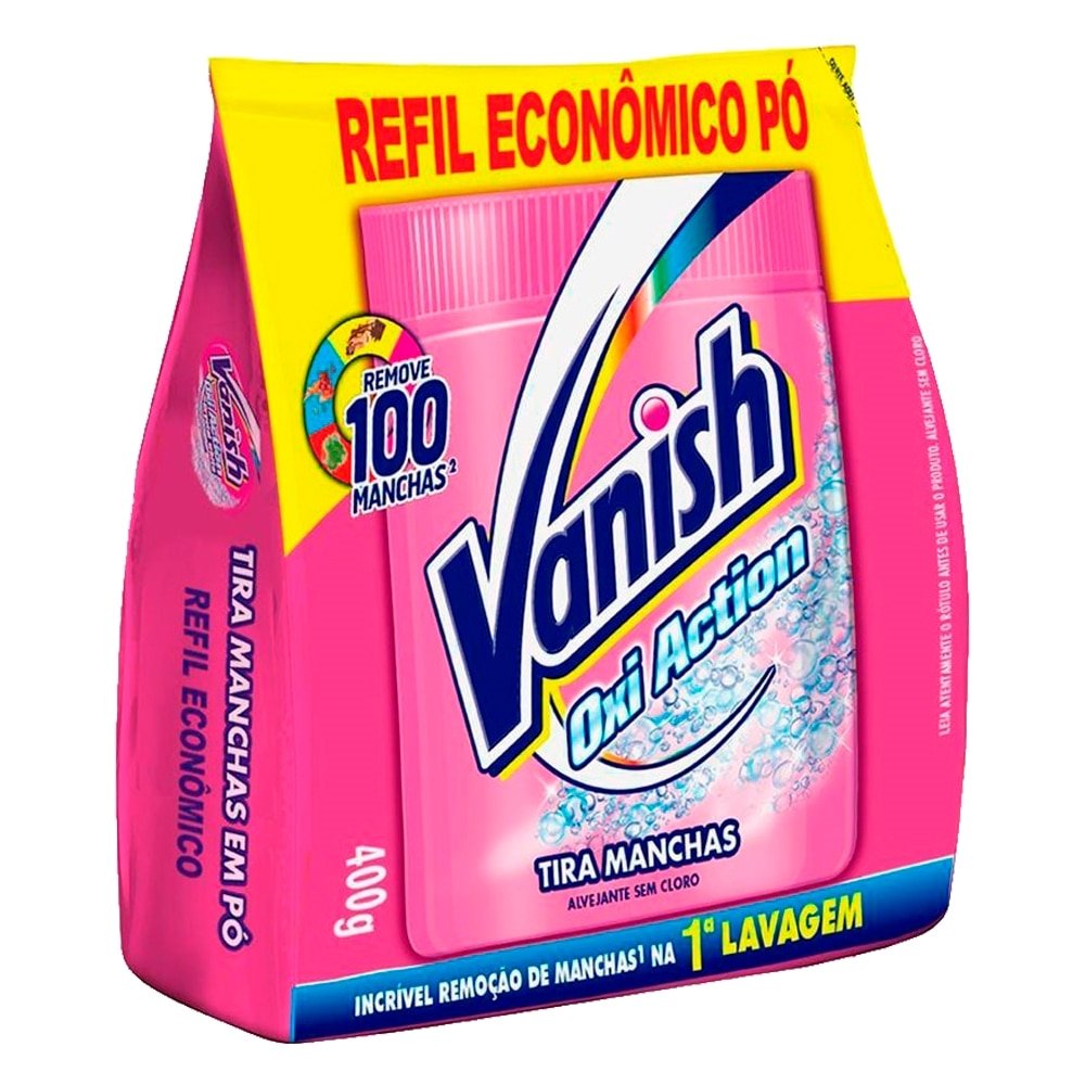 Alvejante Vanish em Pó Cristal Pink Refil Econômico 400g - Embalagem com 24 Unidades
