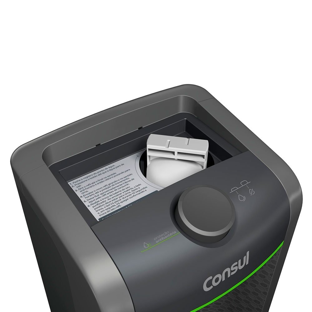 Purificador de água Consul CPC31AFONA Compacto com Filtragem Classe A, Cinza