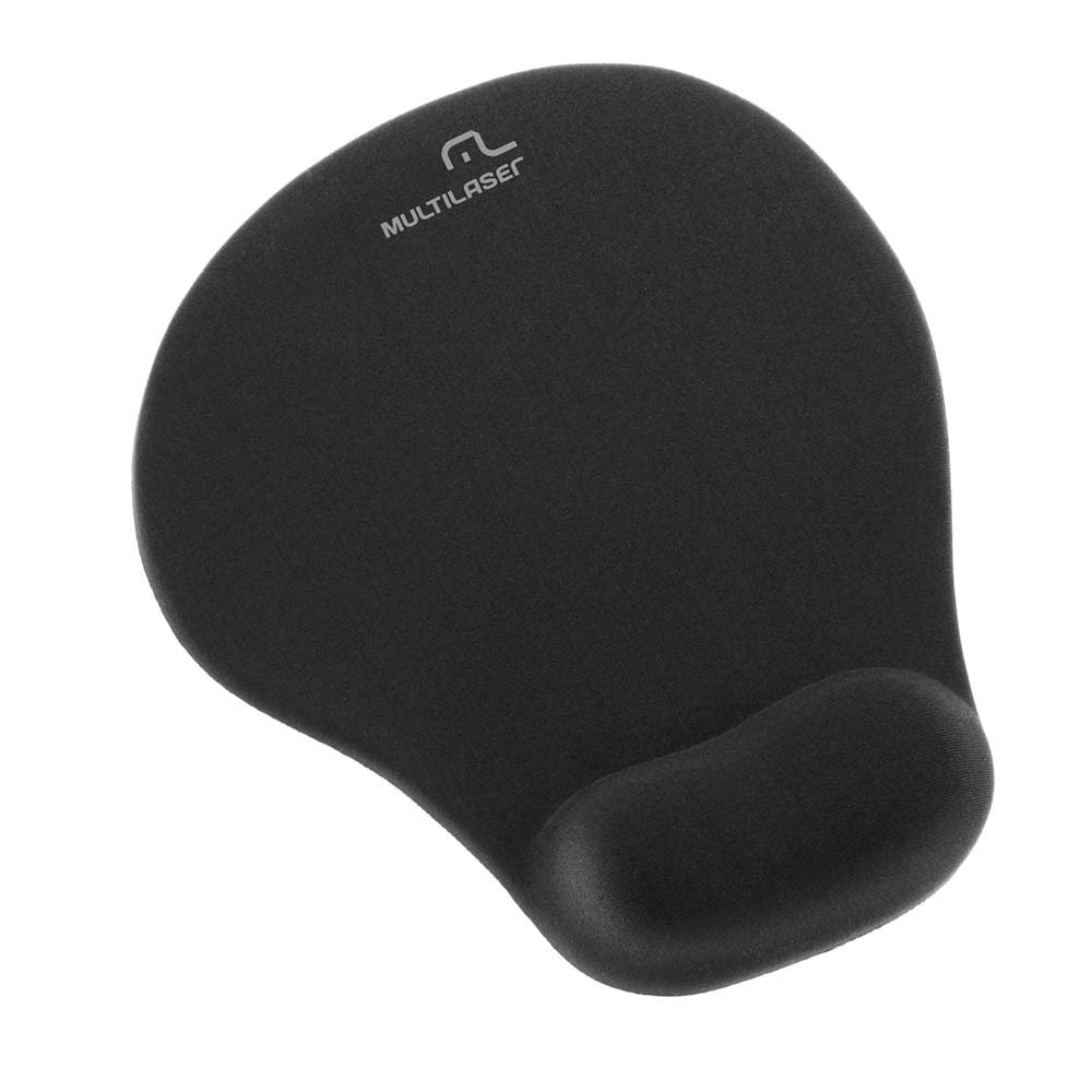 Mouse Pad Multilaser AC021, Apoio de Gel, com Base Emborrachada, Preto