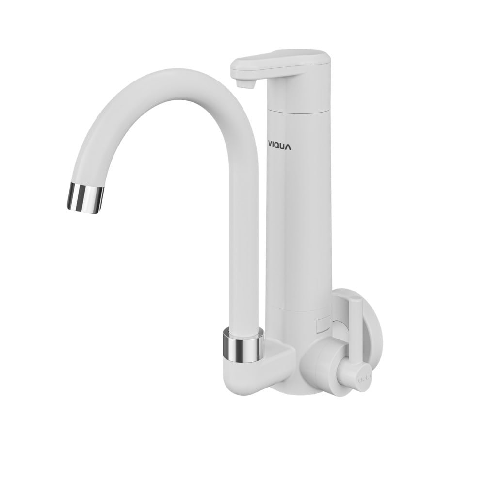 Torneira Cozinha Víqua Parede Bica Móvel + Purificador Lagune Vitalite Branco