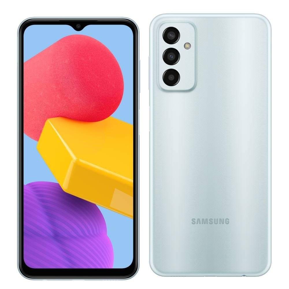 Smartphone Samsung Galaxy M13 Azul, Tela 6.6", 4G+Wi-Fi, And. 12, Câm. Tras. 50+5+2MP, Frontal 8MP, 4GB RAM, 128GB