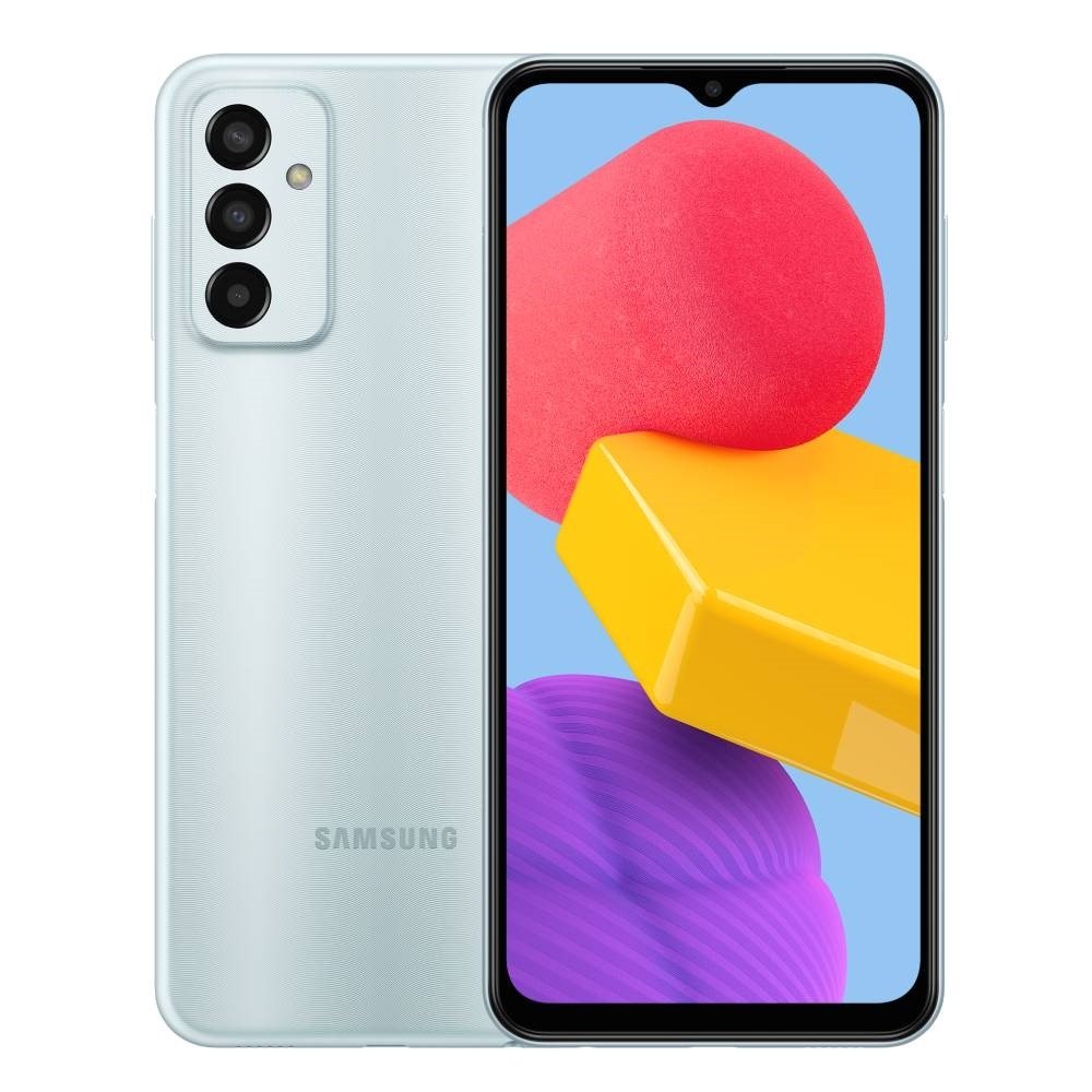 Smartphone Samsung Galaxy M13 Azul, Tela 6.6", 4G+Wi-Fi, And. 12, Câm. Tras. 50+5+2MP, Frontal 8MP, 4GB RAM, 128GB