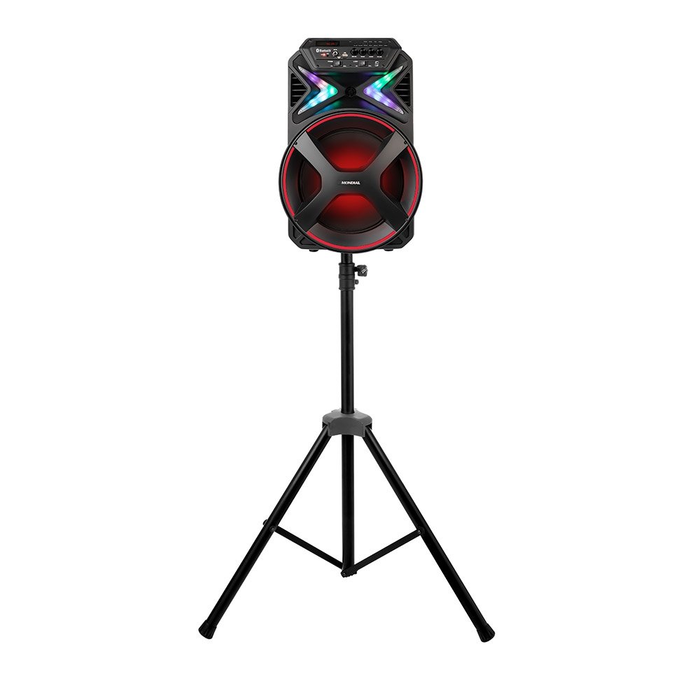Caixa Amplificada Mondial CM400 - Bluetooth, USB/SD/AUX/MIC/FM, 400W, Bateria Interna, Bivolt