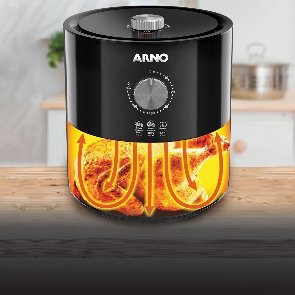 Fritadeira Air Fryer Arno Ultra UFRP - 4,2 Litros, 1620W, Preto, 220V