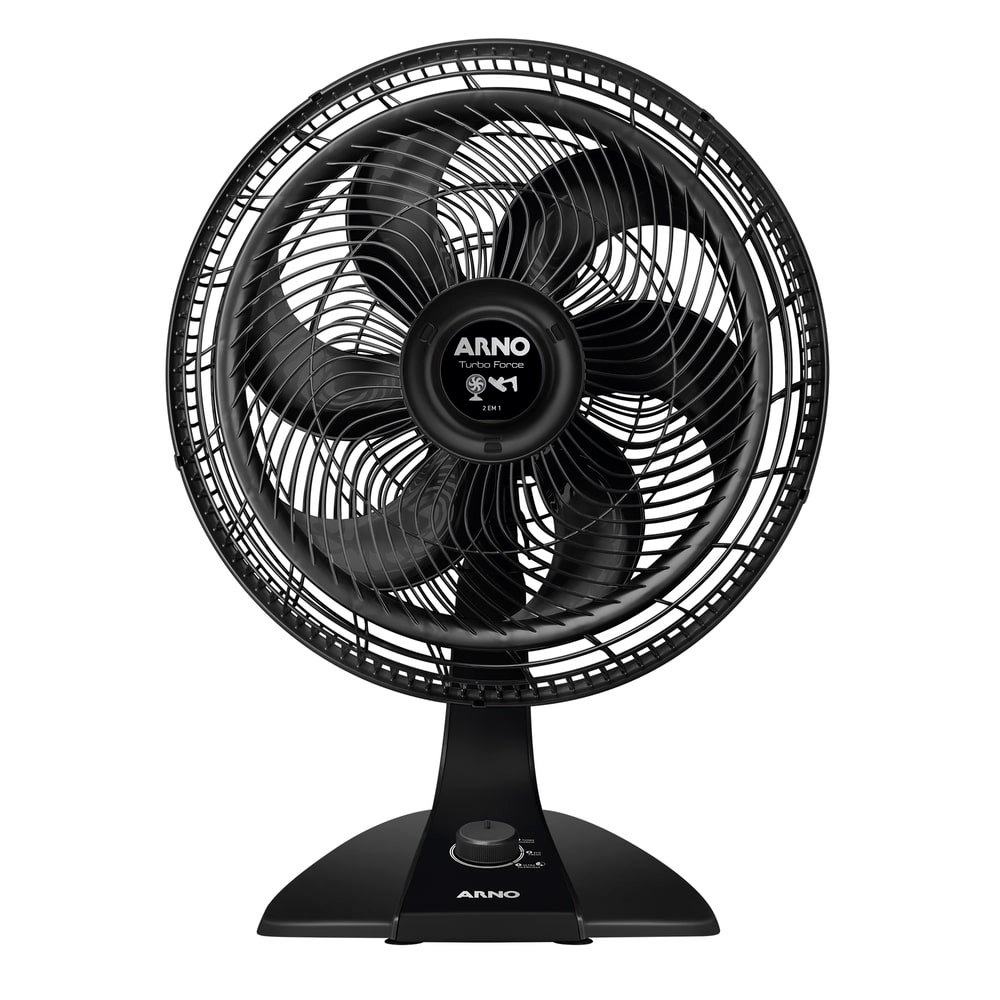 Ventilador de Mesa e Parede Arno VF42 Turbo Force, 40cm 2 em 1, 6 Pás, Preto, 220V