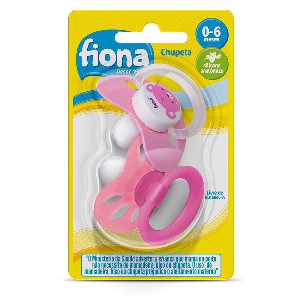 Chupeta Fiona Orto Silicone Rosa Tamanho 2 - Embalagem com 2 Unidades