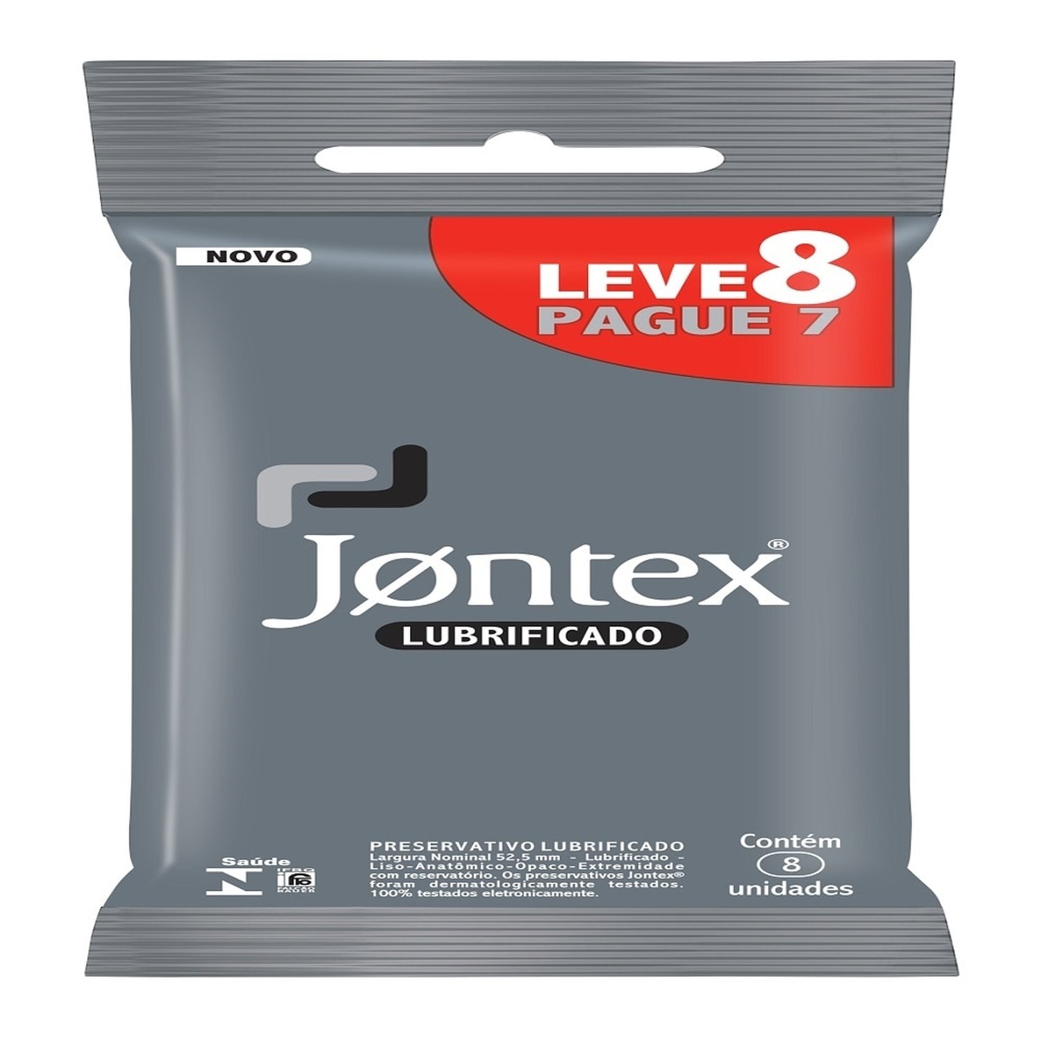 Preservativo Jontex Lubrificado Embalagem com 8 Unidades