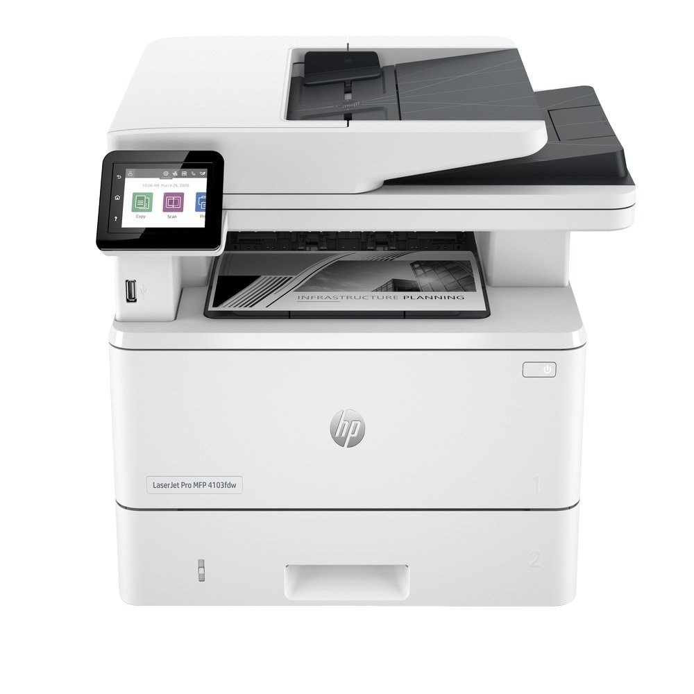 Multifuncional HP Pro 4103FDW, Laser, Monocromática, Wireless, USB, Branco, 110V