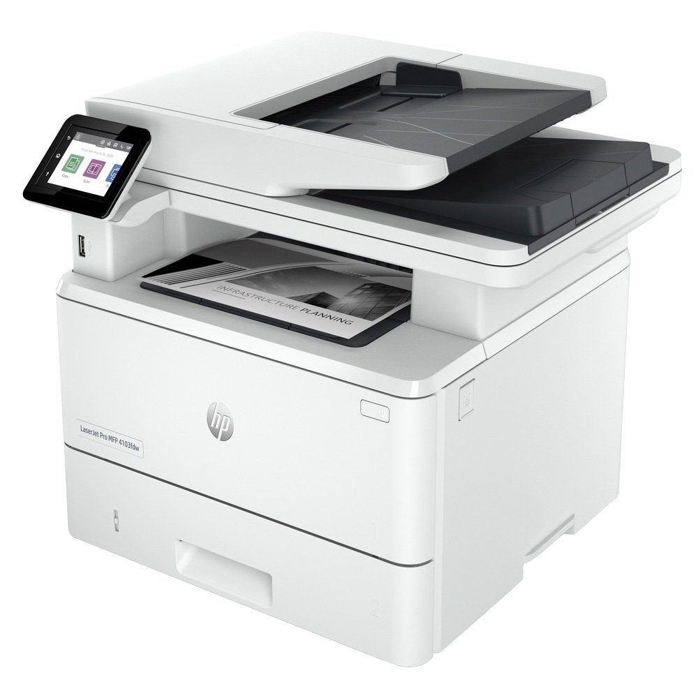Multifuncional HP Pro 4103FDW, Laser, Monocromática, Wireless, USB, Branco, 110V