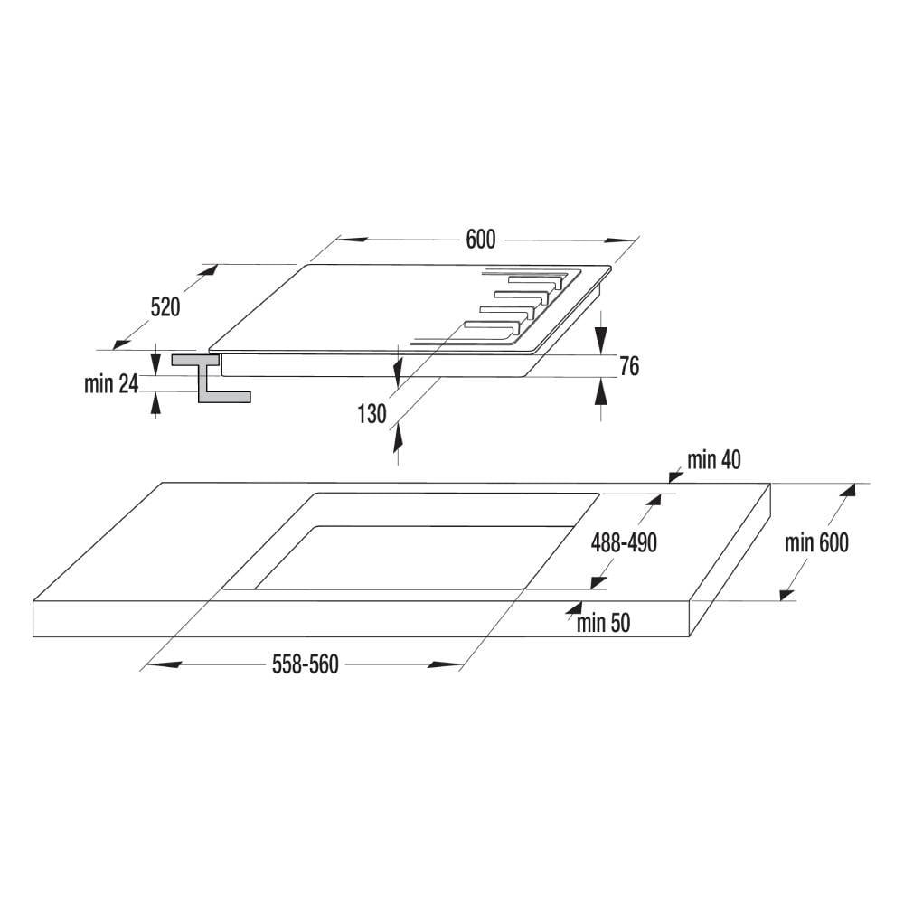 Cooktop a Gás 4 Bocas Hisense GM663XB - Acendimento Superautomático, Aço Inox, 220V