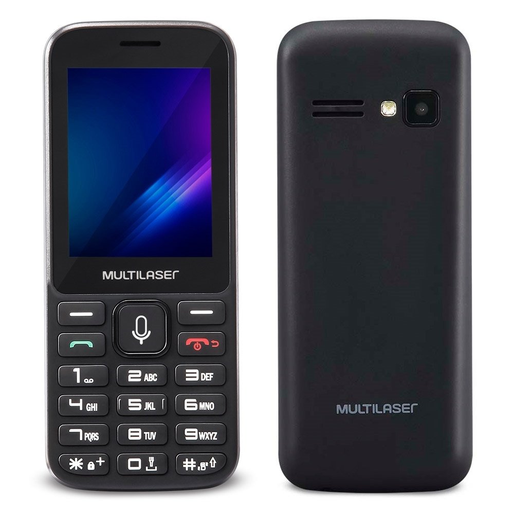 Celular Multilaser Zapp P9098, Dual Chip, Preto, Tela 1.8", 3G, Câm Tras. VGA, 32GB