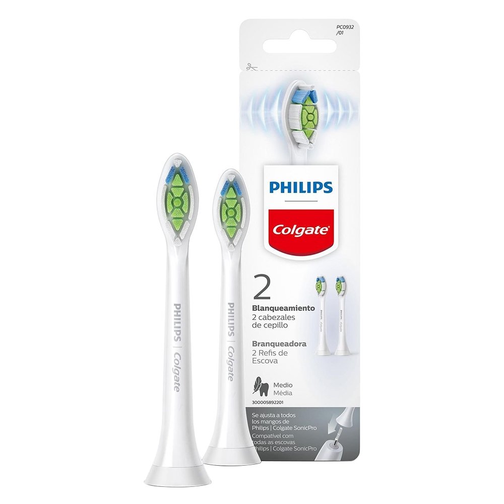 Refil para Escova Elétrica Philips Colgate SonicPro 50 Branqueadora - Embalagem com 2 Unidades