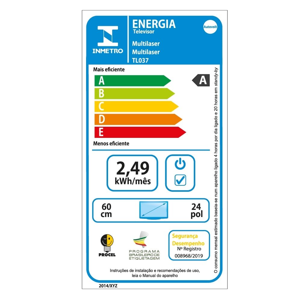TV DLED 24" Multilaser TL037, 1366x768, 2 HDMI, 1 USB, 60Hz
