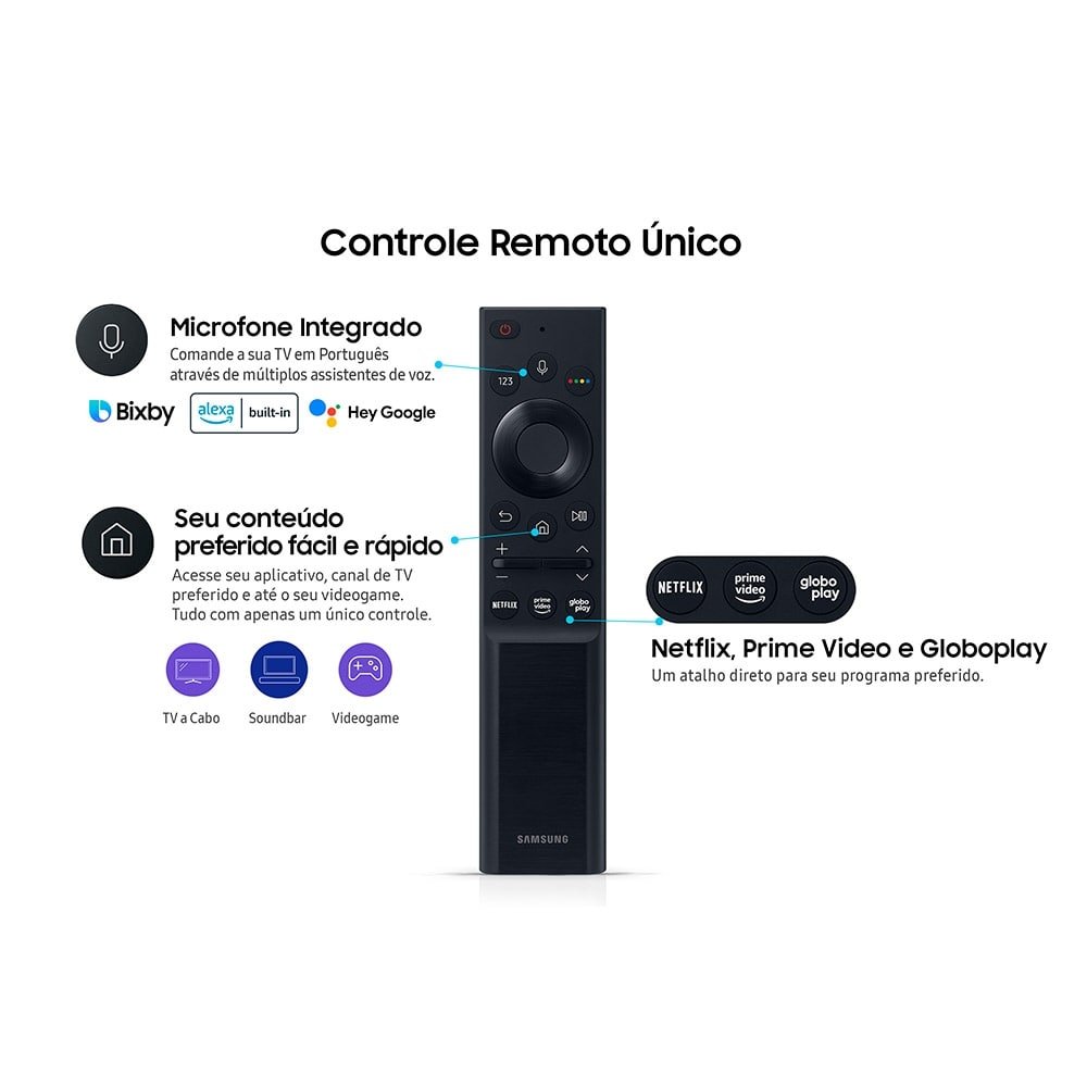 Smart TV 75" Samsung UN75AU7700GXZD 4K UHD HDR Crystal com Wi-Fi, 1 USB, 3 HDMI, Alexa Built In, Tela sem Limites, 60hz