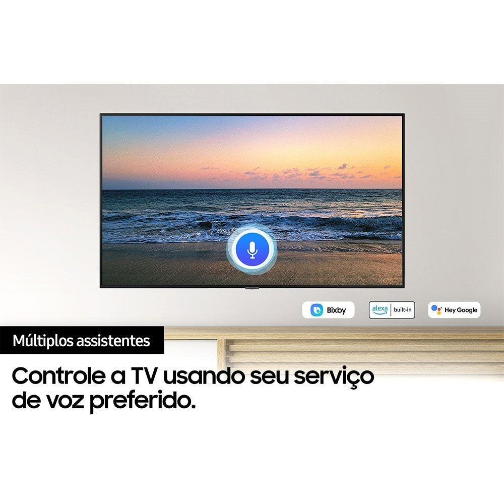Smart TV 75" Samsung UN75AU7700GXZD 4K UHD HDR Crystal com Wi-Fi, 1 USB, 3 HDMI, Alexa Built In, Tela sem Limites, 60hz