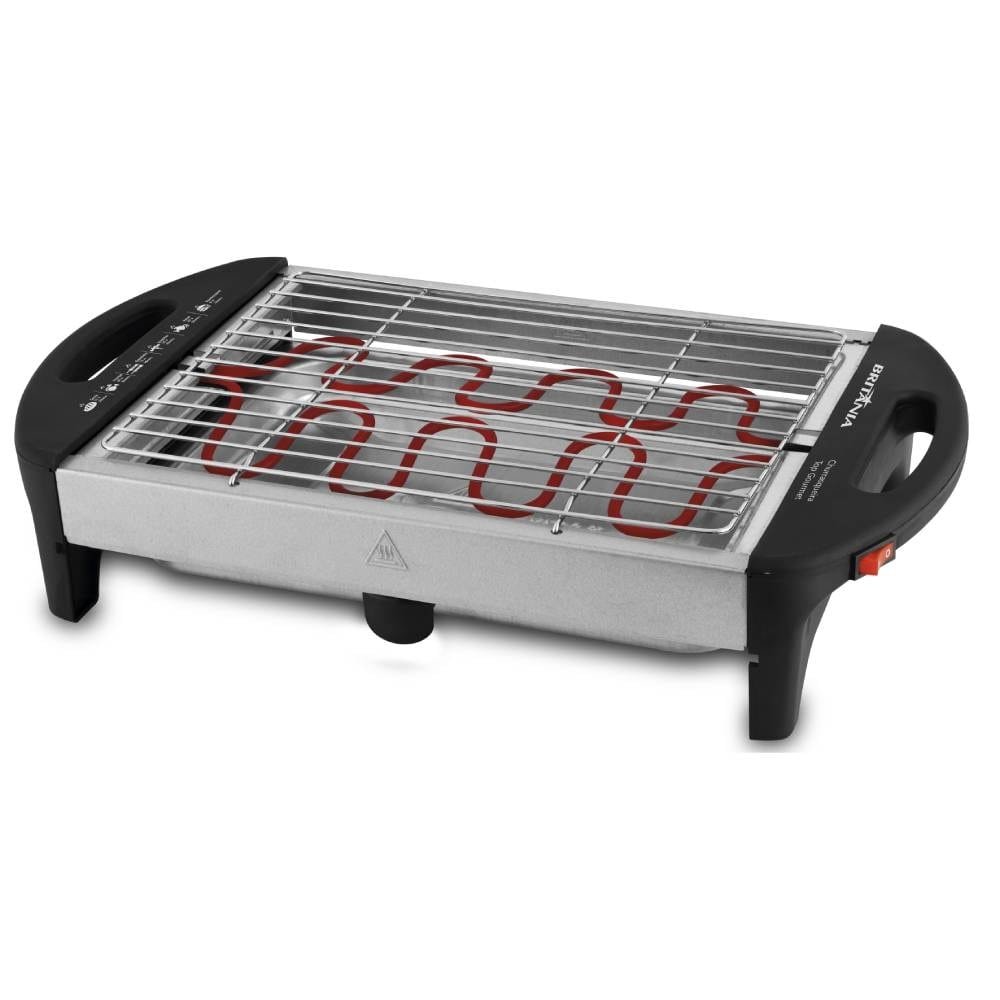 Churrasqueira Elétrica Britânia Top Gourmet, 1600W, Preto/Inox, 110V