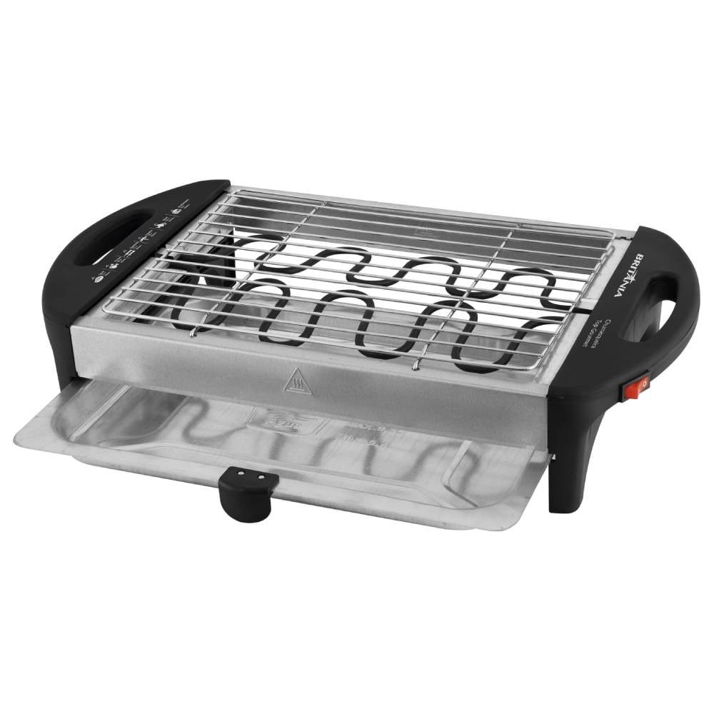 Churrasqueira Elétrica Britânia Top Gourmet, 1600W, Preto/Inox, 110V
