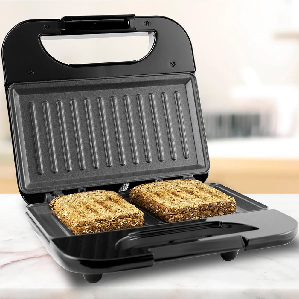 Sanduicheira/Grill Britânia Toast BGR01P, Base antiderrapante, 750W, Preto, 220V