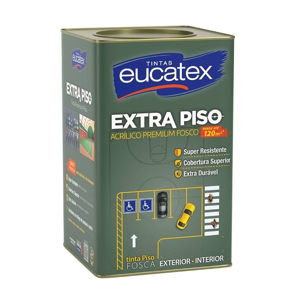 Tinta para Piso Eucatex Extra Piso Acrílico Premium Concreto Fosco 18L