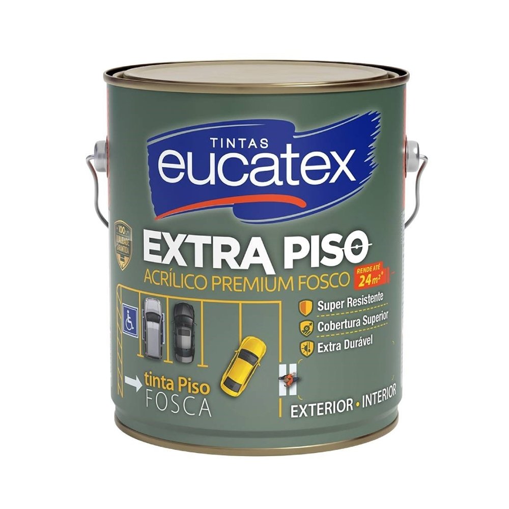 Tinta para Piso Eucatex Extra Piso Acrílico Premium Cinza Escuro Fosco 3,6L