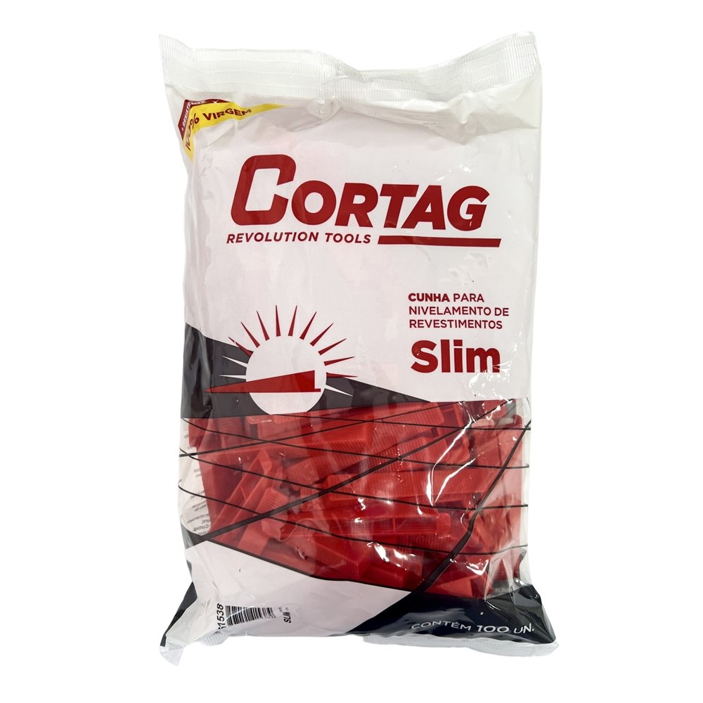 Cunha para Nivelamentos Pisos Cortag Slim 90x14x13mm - Embalagem com 100 Unidades