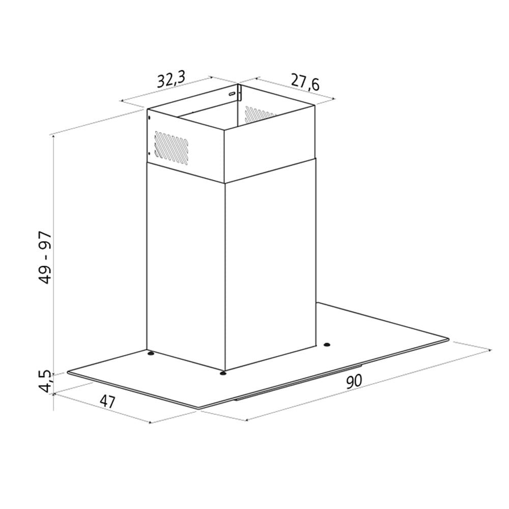 Coifa de parede 90cm Tramontina Basic, Aço Inox, 110V